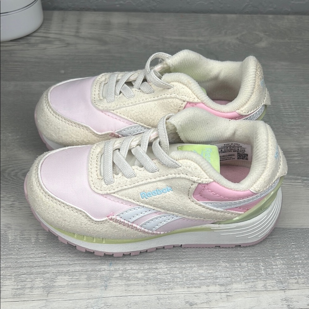 Reebok Pink and White Sneakers with Chunky Sole